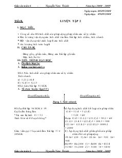 Giáo án Toán lớp 6 - Tiết 8: Luyện tập 2