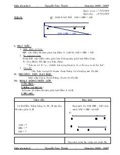 Giáo án Toán lớp 6 - Tiết 9 - Bài 7: Khi nào thì am + mb = ab