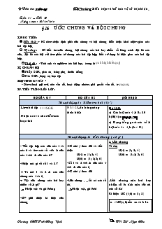 Giáo án Toán lớp 6 - Tuần 11,  tiết 29