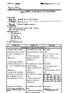 Giáo án Toán lớp 6 - Tuần 19, tiết 56