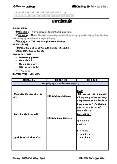 Giáo án Toán lớp 6 - Tuần 20