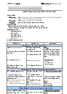 Giáo án Toán lớp 6 - Tuần 21, tiết 61