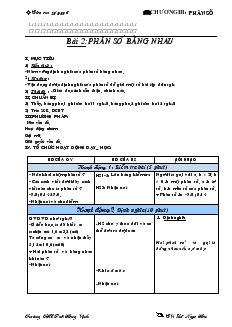 Giáo án Toán lớp 6 - Tuần 24, tiết 70