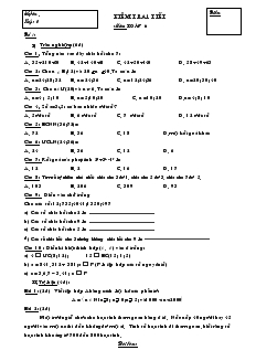 Kiểm tra 1 tiết môn: Toán 6