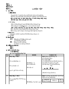 Giáo án Toán 6 - Hình học - Tiết 2: Luyện tập