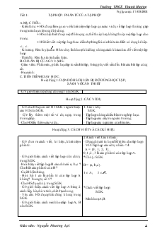 Giáo án Toán 6 - Trường THCS Thanh Hương