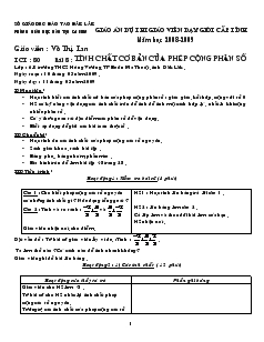 Giáo án Toán học lớp 6 - Bài 8 : Tính chất cơ bản của phép cộng phân số