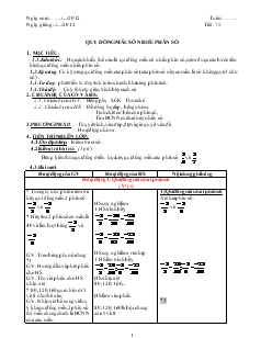 Giáo án Toán học lớp 6 - Tuần 26 đến tuần 30