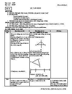 Giáo án Toán lớp 6 - Hình học - Tiết 26 - Bài 9: Tam giác