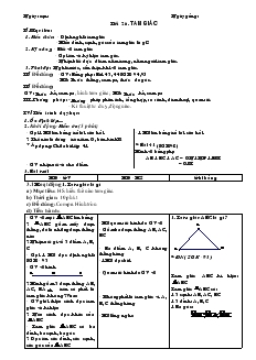 Giáo án Toán lớp 6 - Hình học - Tiết 26: Tam giác