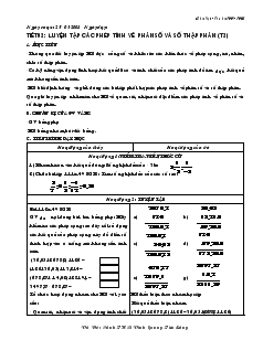 Giáo án Toán lớp 6 - Tiết 92: Luyện tập các phép tính về phân số và số thập phân (tiết 2)