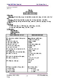 Giáo án tự chọn Toàn 6 - Trường THPT Ninh Thạnh Lợi