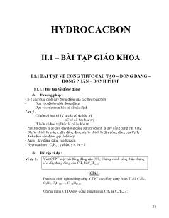 Tổng hợp các bài toán về Hydrocacbon