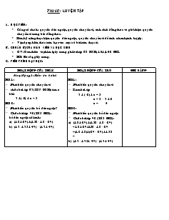 Giáo án Toán 6 - Số học - Hoc kỳ II - Tiết 60: Luyện tập