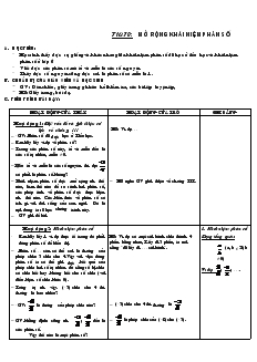 Giáo án Toán 6 - Số học - Hoc kỳ II - Tiết 70: Mở rộng khái niệm phân số