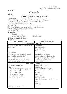 Giáo án Toán 6 - Tiết 19 đến tiết 38