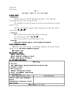 Giáo án Toán 6 - Tiết 1 đến tiết 18