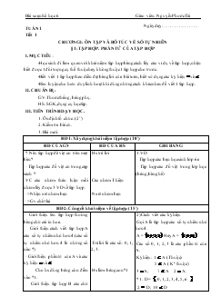 Giáo án Toán 6 - Tiết 1 đến tiết 6