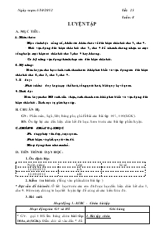 Giáo án Toán 6 - Tiết 23: Luyện tập