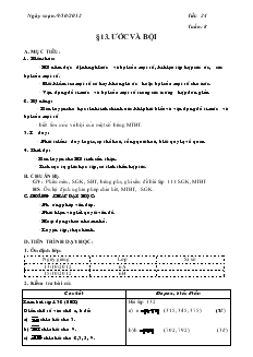 Giáo án Toán 6 - Tiết 24: Ước và bội