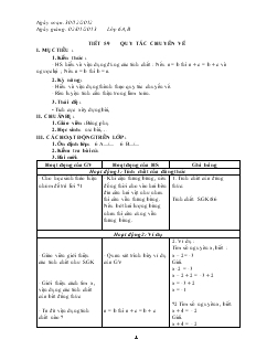 Giáo án Toán 6 - Tiết 59 đến tiết 109