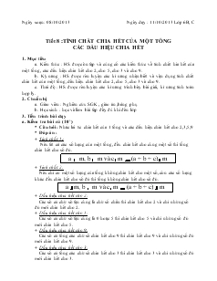 Giáo án Toán 6 - Tiết 8 đến tiết 18