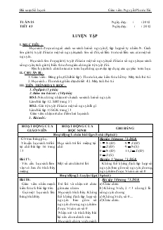 Giáo án Toán 6 - Tuần 15 đến tuần 19