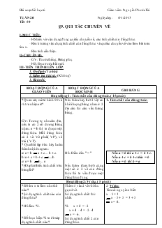 Giáo án Toán 6 - Tuần 20 đến tuần 23