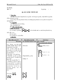 Giáo án Toán 6 - Tuần 26 đến tuần 29