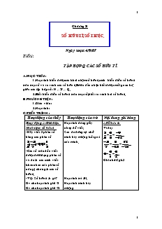 Giáo án Toán 7 - Đại số - Chương 1