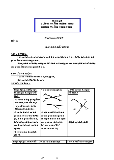 Giáo án Toán 7 - Hình học - Chương 1