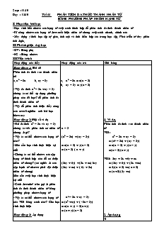 Giáo án Toán 8 - Đại số - Chương 1 -  Tiết 11: Phân tích đa thức thành nhân tử bằng phương pháp nhóm hạng tử