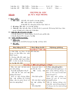 Giáo án Toán học lớp 6 - Hình học - Tiết 15 đến tiết 29 (Theo chuẩn kiến thức và giảm tải)