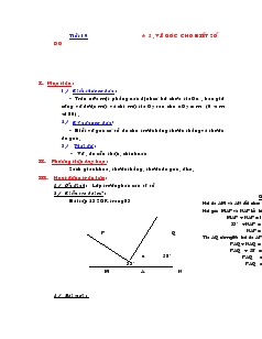 Giáo án Toán học lớp 6 - Hình học - Tiết 19 - Bài 5: Vẽ góc cho biết số đo