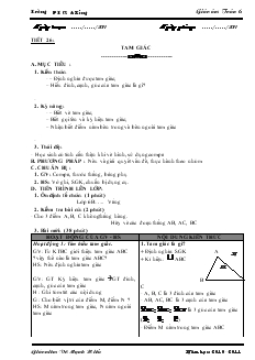 Giáo án Toán học lớp 6 - Hình học - Tiết 26: Tam giác
