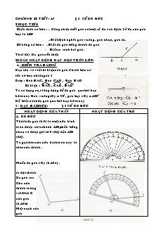 Giáo án Toán lớp 6 - Tiết: 17 - Bài 3: Số đo góc