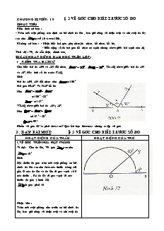 Giáo án Toán lớp 6 - Tiết: 19 - Bài 5: Vẽ góc cho biết trước số đo