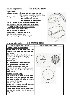 Giáo án Toán lớp 6 - Tiết: 24 - Bài 8: Đường tròn