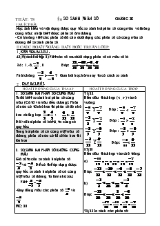 Giáo án Toán lớp 6 - Tiết: 78 - Bài 6: So sánh phân số