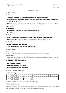 Giáo án Toán lớp 6 - Tuần: 10 - Tiết  28: Luyện tập