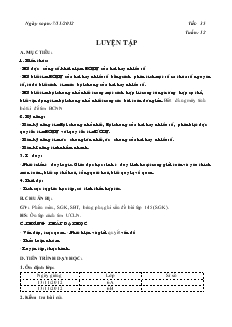 Giáo án Toán lớp 6 - Tuần: 12 - Tiết 35: Luyện tập