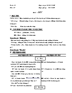 Giáo án Toán lớp 6 - Tuần: 21 - Tiết: 17 - Bài 2: Góc