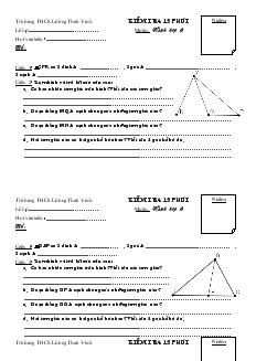 Kiểm tra 15 phút môn: Hình học 6