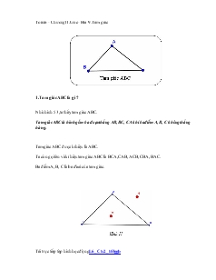 Toán 6 - Chương II - Góc - Bài 9: Tam giác