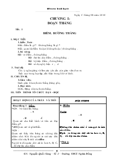 Giáo án Toán học 6 - Hình học - Tiết 1 đến tiết 10