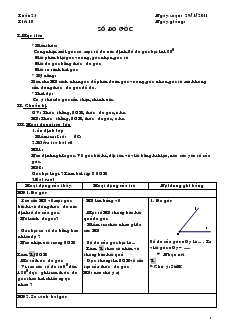 Giáo án Toán học 6 - Hình học - Tuần 23 - Tiết 18: Số đo góc