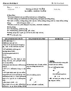 Giáo án Toán học lớp 6 - Hình học - Bài 1: Điểm, đường thẳng