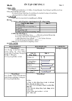 Giáo án Toán học lớp 6 - Hình học - Tiết 13: Ôn tập chương I