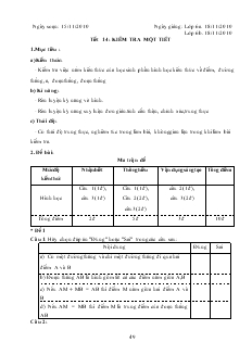 Giáo án Toán học lớp 6 - Hình học - Tiết 14: Kiểm tra một tiết