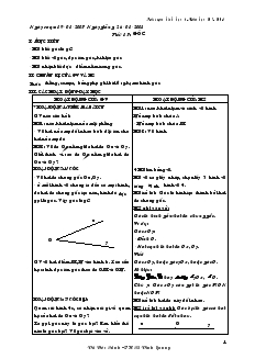 Giáo án Toán học lớp 6 - Hình học - Tiết 17: Góc